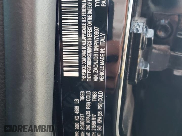 2022 Jeep Renegade Latitude z VIN ZACNJDB10NPN70997, wystawiony jako Copart lot #56013455 z przebiegiem 20 548 mil mil oraz Szkoda całkowita • Salvage title. Historia ofert i sprzedaży dostępna na DreamBid. Obrazek 13.