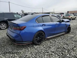 2022 BMW M3 Competition xDrive with VIN WBS43AY01NFL80708, listed as a Copart auction lot 46034615 with Not provided miles and Salvage title. Bid and sale history available at DreamBid. Image 3.