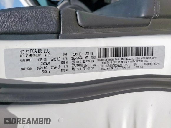 2019 Jeep Grand Cherokee Laredo E with VIN 1C4RJEAG3KC763113, listed as a Copart auction lot 65229555 with 78,526 mi miles and Salvage title. Bid and sale history available at DreamBid. Image 13.