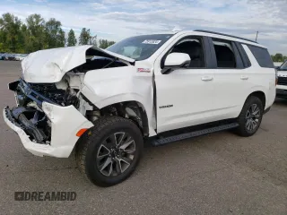 2023 Chevrolet Tahoe Z71 with VIN 1GNSKPKL3PR411778, listed as a Copart auction lot 75912624 with 19,599 mi miles and Salvage title. Bid and sale history available at DreamBid. Image 1.