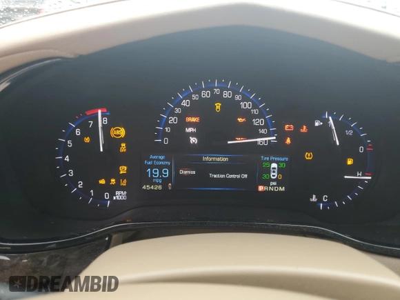 2014 Cadillac CTS Luxury AWD with VIN 1G6AX5SX0E0162681, listed as a Copart auction lot 55647855 with 45,426 mi miles and Salvage Title. Bid and sale history available at DreamBid. Image 9.