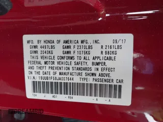 2018 Acura TLX Technology with VIN 19UUB1F59JA007644, listed as a IAAI auction lot 42135885 with 83,081 mi miles and . Bid and sale history available at DreamBid. Image 9.