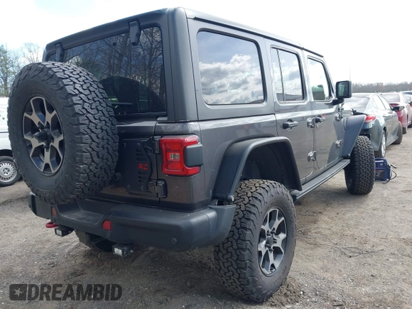 2018 Jeep Wrangler Unlimited Rubicon with VIN 1C4HJXFG8JW111195, listed as a IAAI auction lot 41916718 with 190,158 mi miles and . Bid and sale history available at DreamBid. Image 4.