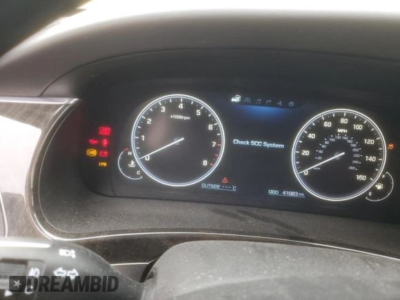 2014 Hyundai Equus Ultimate with VIN KMHGH4JH3EU076035, listed as a Copart auction lot 46129025 with 41,083 mi miles and Salvage title. Bid and sale history available at DreamBid. Image 9.