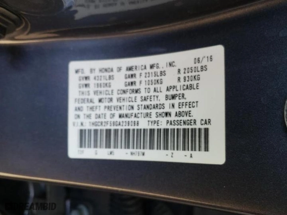 2016 Honda Accord Sedan Sport with VIN 1HGCR2F59GA239098, listed as a Copart auction lot 48823015 with 128,128 mi miles and Salvage Title. Bid and sale history available at carsss.com. Image 14.
