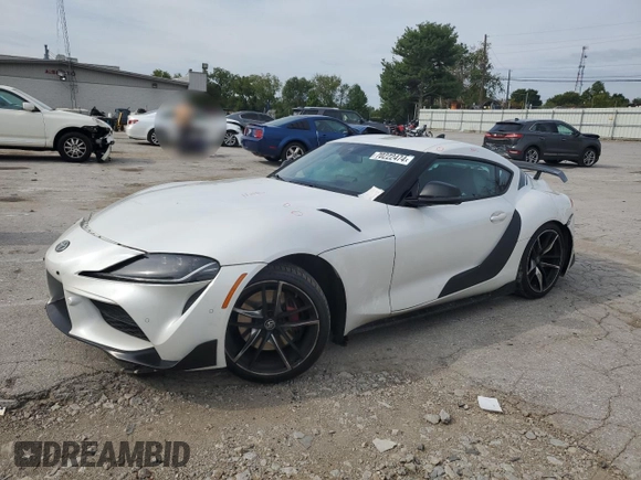 2022 Toyota GR Supra 3.0 with VIN WZ1DB4C03LW029008, listed as a Copart auction lot 70222474 with 0 mi miles and Salvage Title. Bid and sale history available at carsss.com. Image 1.