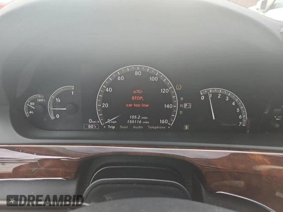 2007 Mercedes-Benz S 550 with VIN WDDNG71XX7A072453, listed as a Copart auction lot 84865234 with 155,116 mi miles and Clean Title. Bid and sale history available at DreamBid. Image 8.