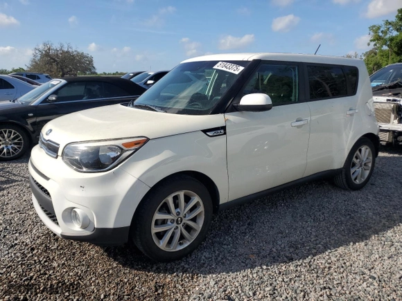 2019 Kia Soul + with VIN KNDJP3A54K7677459, listed as a Copart auction lot 51843375 with 50,312 mi miles and Non Repairable. Bid and sale history available at carsss.com. Image 1.