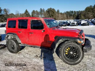 2021 Jeep Wrangler Unlimited Sport S with VIN 1C4HJXDG7MW509859, listed as a Copart auction lot 42185545 with 41,805 mi miles and Salvage Title. Bid and sale history available at carsss.com. Image 4.