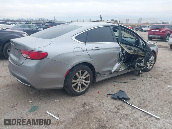 2015 Chrysler 200 Limited with VIN 1C3CCCAB7FN670991, listed as a IAAI auction lot 41625738 with 194,534 mi miles and . Bid and sale history available at DreamBid. Image 4.