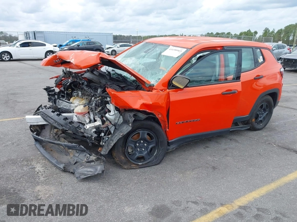 2019 Jeep Compass Sport z VIN 3C4NJCAB6KT658268, wystawiony jako IAAI lot #41698969 z przebiegiem 809 mil mil oraz . Historia ofert i sprzedaży dostępna na DreamBid. Obrazek 2.