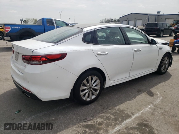 2018 Kia Optima S with VIN 5XXGT4L35JG247016, listed as a Copart auction lot 49887855 with 116,295 mi miles and Salvage title. Bid and sale history available at DreamBid. Image 3.