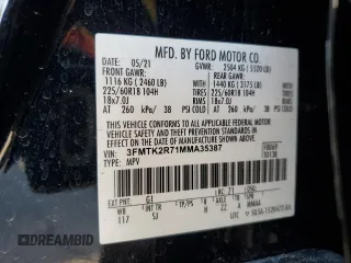 2021 Ford Mustang Mach-E California Route 1 with VIN 3FMTK2R71MMA35387, listed as a Copart auction lot 80770304 with 19,468 mi miles and Salvage Title. Bid and sale history available at DreamBid. Image 13.
