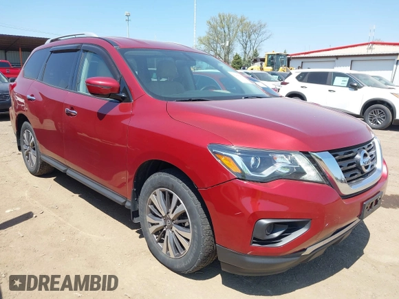 2017 Nissan Pathfinder SL with VIN 5N1DR2MM2HC639034, listed as a IAAI auction lot 42099685 with 90,935 mi miles. Bid and sale history available at carsss.com. Image 1.