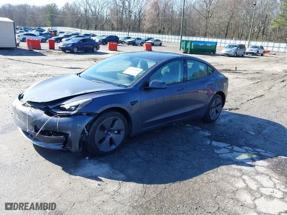 2023 Tesla Model 3 with VIN 5YJ3E1EA0PF485869, listed as a IAAI auction lot 41763996 with 17,092 mi miles. Bid and sale history available at carsss.com. Image 2.