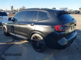 2024 BMW X3 M with VIN 5YM13EC03R9V14879, listed as a IAAI auction lot 41266018 with 21,055 mi miles. Bid and sale history available at carsss.com. Image 3.