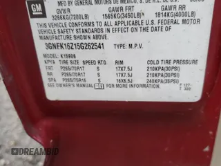2005 Chevrolet Suburban LS with VIN 3GNFK16Z15G262541, listed as a Copart auction lot 82998944 with 0 mi miles and Salvage Title. Bid and sale history available at carsss.com. Image 13.