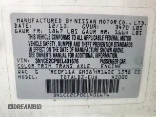 2014 Nissan Note S z VIN 3N1CE2CP0EL401676, wystawiony jako Copart lot #56372395 z przebiegiem 125 433 mil mil oraz Szkoda całkowita • Salvage title. Historia ofert i sprzedaży dostępna na DreamBid. Obrazek 13.