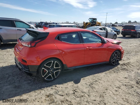 2020 Hyundai Veloster N with VIN KMHT36AH8LU006018, listed as a Copart auction lot 44410555 with 44,581 mi miles and Salvage Title. Bid and sale history available at carsss.com. Image 3.