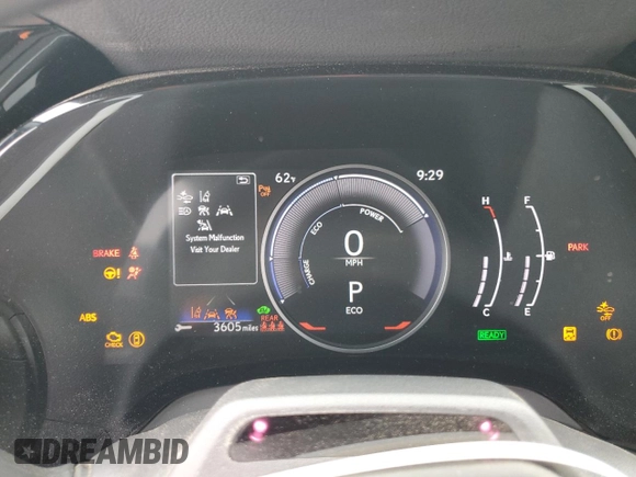 2023 Lexus RX 350h with VIN 2T2BBMCA9PC017082, listed as a Copart auction lot 56201845 with 3,605 mi miles and Salvage title. Bid and sale history available at DreamBid. Image 9.