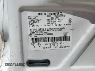 2015 Ford F-150 XLT with VIN 1FTEW1EF7FFA29086, listed as a Copart auction lot 56995355 with 179,859 mi miles and Salvage title. Bid and sale history available at DreamBid. Image 13.
