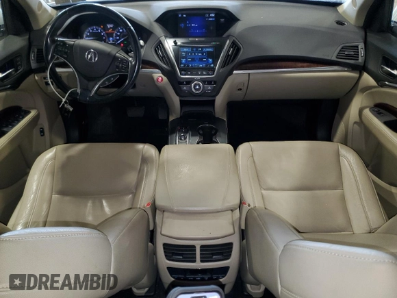2017 Acura MDX z VIN 5FRYD4H35HB001119, wystawiony jako Copart lot #58194595 z przebiegiem 83 172 mil mil oraz Szkoda całkowita • Salvage title. Historia ofert i sprzedaży dostępna na DreamBid. Obrazek 8.