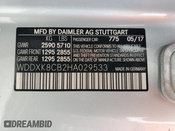 2017 Mercedes-Benz S 550 with VIN WDDXK8CB2HA029533, listed as a Copart auction lot 74919794 with Not Provided miles and Non Repairable. Bid and sale history available at DreamBid. Image 13.