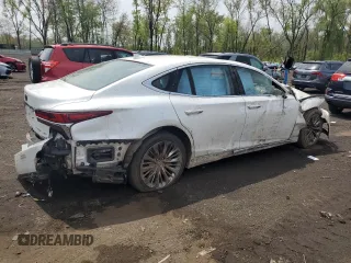 2018 Lexus LS 500 with VIN JTHC51FF8J5004560, listed as a Copart auction lot 55219535 with Not Provided miles and Salvage Title. Bid and sale history available at DreamBid. Image 3.
