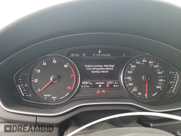2018 Audi A5 Sportback Premium with VIN WAUDNCF55JA014752, listed as a Copart auction lot 62065494 with 48,801 mi miles and Salvage Title. Bid and sale history available at carsss.com. Image 9.