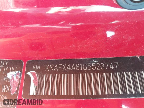 2016 Kia Forte LX with VIN KNAFX4A61G5523747, listed as a IAAI auction lot 41816126 with 117,760 mi miles. Bid and sale history available at carsss.com. Image 9.