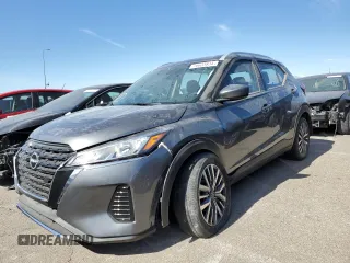 2023 Nissan Kicks SV with VIN 3N1CP5CVXNL527604, listed as a Copart auction lot 76633834 with 21,944 mi miles and Salvage Title. Bid and sale history available at carsss.com. Image 1.