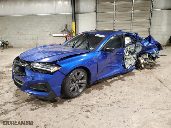 2022 Acura TLX w/A-Spec Package with VIN 19UUB5F56NA000745, listed as a Copart auction lot 86338994 with 0 mi miles and Salvage Title. Bid and sale history available at carsss.com. Image 1.