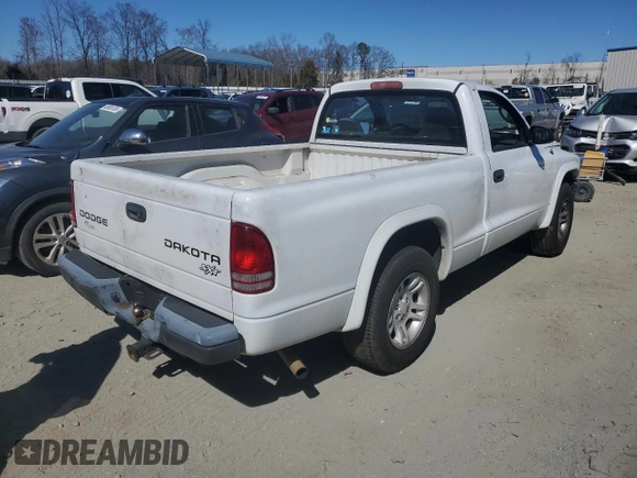 2004 Dodge Dakota with VIN 1D7FL16K34S555699, listed as a Copart auction lot 47423785 with 0 mi miles and Salvage Title. Bid and sale history available at carsss.com. Image 3.