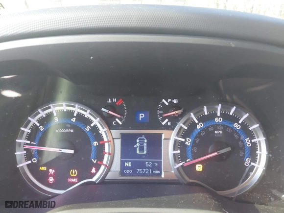 2017 Toyota 4Runner SR5 with VIN JTEZU5JR4H5150614, listed as a IAAI auction lot 41492357 with 75,721 mi miles. Bid and sale history available at carsss.com. Image 7.