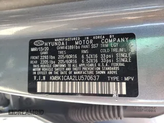 2020 Hyundai Kona SE with VIN KM8K1CAA2LU570637, listed as a Copart auction lot 50371372 with 0 mi miles. Bid and sale history available at carsss.com. Image 10.