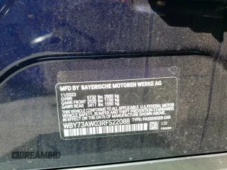2024 BMW i4 eDrive40 with VIN WBY73AW03RFS22088, listed as a Copart auction lot 54831704 with 3,581 mi miles and Salvage Title. Bid and sale history available at carsss.com. Image 12.