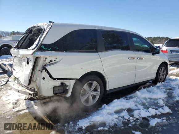 2020 Honda Odyssey EX with VIN 5FNRL6H54LB051900, listed as a Copart auction lot 45345905 with 47,958 mi miles and Salvage title. Bid and sale history available at DreamBid. Image 3.