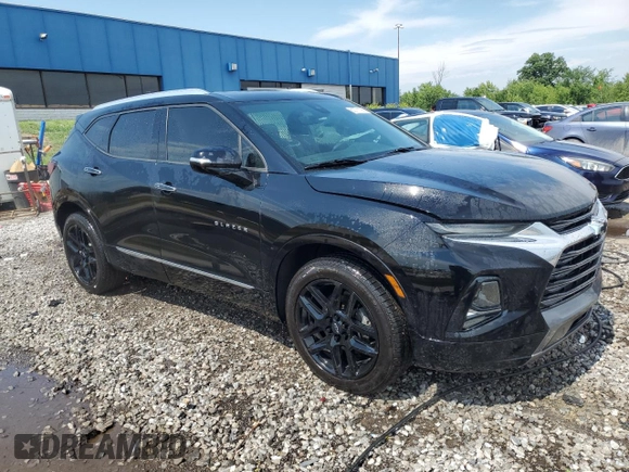 2020 Chevrolet Blazer Premier with VIN 3GNKBLRS1LS667740, listed as a Copart auction lot 63771195 with 57,679 mi miles and Salvage title. Bid and sale history available at DreamBid. Image 4.