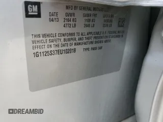 2014 Chevrolet Impala LT with VIN 1G1125S37EU102018, listed as a Copart auction lot 52813305 with 210,961 mi miles and Non Repairable. Bid and sale history available at DreamBid. Image 13.