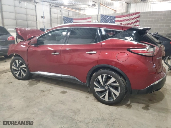 2015 Nissan Murano SL with VIN 5N1AZ2MH5FN267941, listed as a Copart auction lot 46254335 with 0 mi miles and Salvage Title. Bid and sale history available at carsss.com. Image 2.