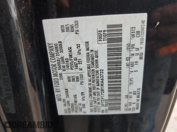 2000 Ford F-150 XL with VIN 3FTZF1728YMA63732, listed as a Copart auction lot 80010344 with Not provided miles and Salvage title. Bid and sale history available at DreamBid. Image 14.