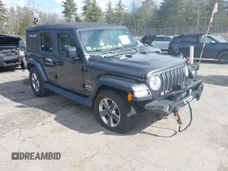 2018 Jeep Wrangler Unlimited Sahara with VIN 1C4HJXEG0JW246110, listed as a IAAI auction lot 41826662 with 65,236 mi miles. Bid and sale history available at carsss.com. Image 1.