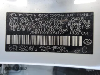 2014 Lexus ES 300h z VIN JTHBW1GG0E2054179, wystawiony jako Copart lot #50954155 z przebiegiem 226 722 mil mil oraz Szkoda całkowita • Salvage title. Historia ofert i sprzedaży dostępna na DreamBid. Obrazek 14.