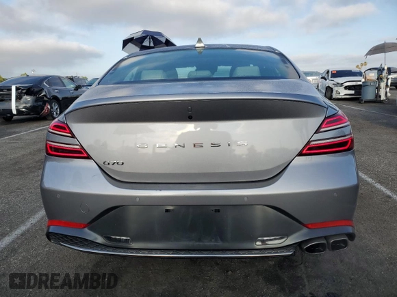 2023 Genesis G70 2.0T with VIN KMTG34TA0PU120788, listed as a Copart auction lot 68816274 with 9,481 mi miles and Salvage Title. Bid and sale history available at DreamBid. Image 6.