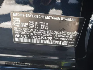 2020 BMW 7 Series 750i xDrive с VIN WBA7U2C02LGJ59766, выставлен на аукционе IAAI как лот 42259594 с пробегом 27 540 миль миль и . История ставок и продаж доступна на DreamBid. Изображение 9.