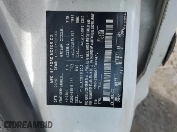 2010 Ford Transit Connect XLT z VIN NM0KS9BN6AT031475, wystawiony jako Copart lot #64888655 z przebiegiem 359 380 mil mil oraz Czysty tytuł • Clean title. Historia ofert i sprzedaży dostępna na DreamBid. Obrazek 14.