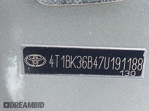 2007 Toyota Avalon XL with VIN 4T1BK36B47U191188, listed as a IAAI auction lot 42127335 with 213,701 mi miles. Bid and sale history available at carsss.com. Image 9.