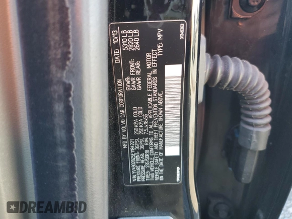 2014 Volvo XC70 T6 with VIN YV4902BZ5E1184221, listed as a Copart auction lot 51917985 with 157,871 mi miles and Clean Title. Bid and sale history available at DreamBid. Image 13.
