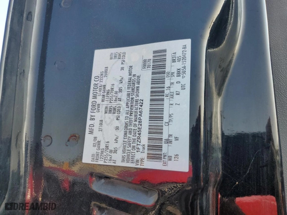2008 Ford Ranger XLT with VIN 1FTZR45E28PA67422, listed as a Copart auction lot 66013184 with 0 mi miles and Salvage Title. Bid and sale history available at carsss.com. Image 12.