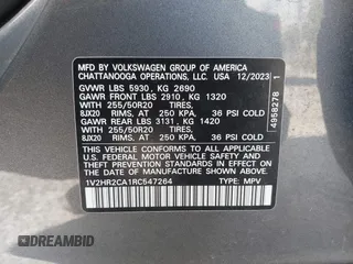 2024 Volkswagen Atlas SE с VIN 1V2HR2CA1RC547264, выставлен на аукционе IAAI как лот 41948193 с пробегом 24 683 миль миль и . История ставок и продаж доступна на DreamBid. Изображение 9.